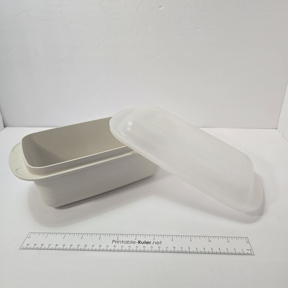 Vintage Tupperware Ultra 21 Bread Loaf Pan with Lid 2 Pc Set Microwave Safe